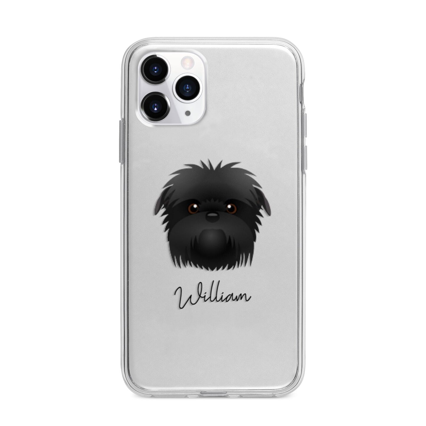 Affenpinscher Personalised Apple iPhone 11 Pro Max in Silver with Bumper Case