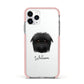Affenpinscher Personalised Apple iPhone 11 Pro in Silver with Pink Impact Case
