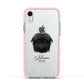 Affenpinscher Personalised Apple iPhone XR Impact Case Pink Edge on Silver Phone