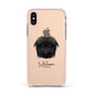 Affenpinscher Personalised Apple iPhone Xs Impact Case Pink Edge on Gold Phone