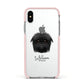 Affenpinscher Personalised Apple iPhone Xs Impact Case Pink Edge on Silver Phone