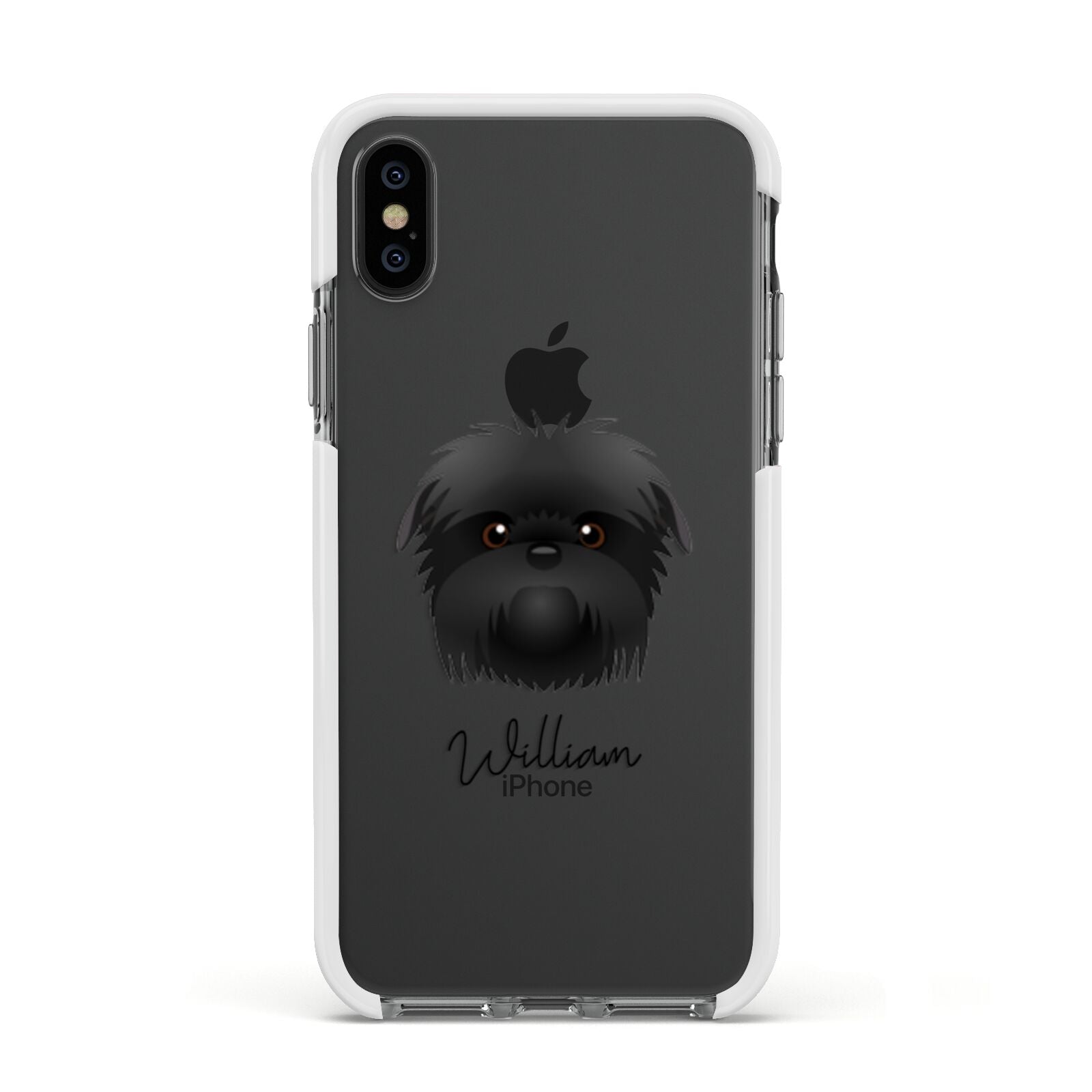 Affenpinscher Personalised Apple iPhone Xs Impact Case White Edge on Black Phone