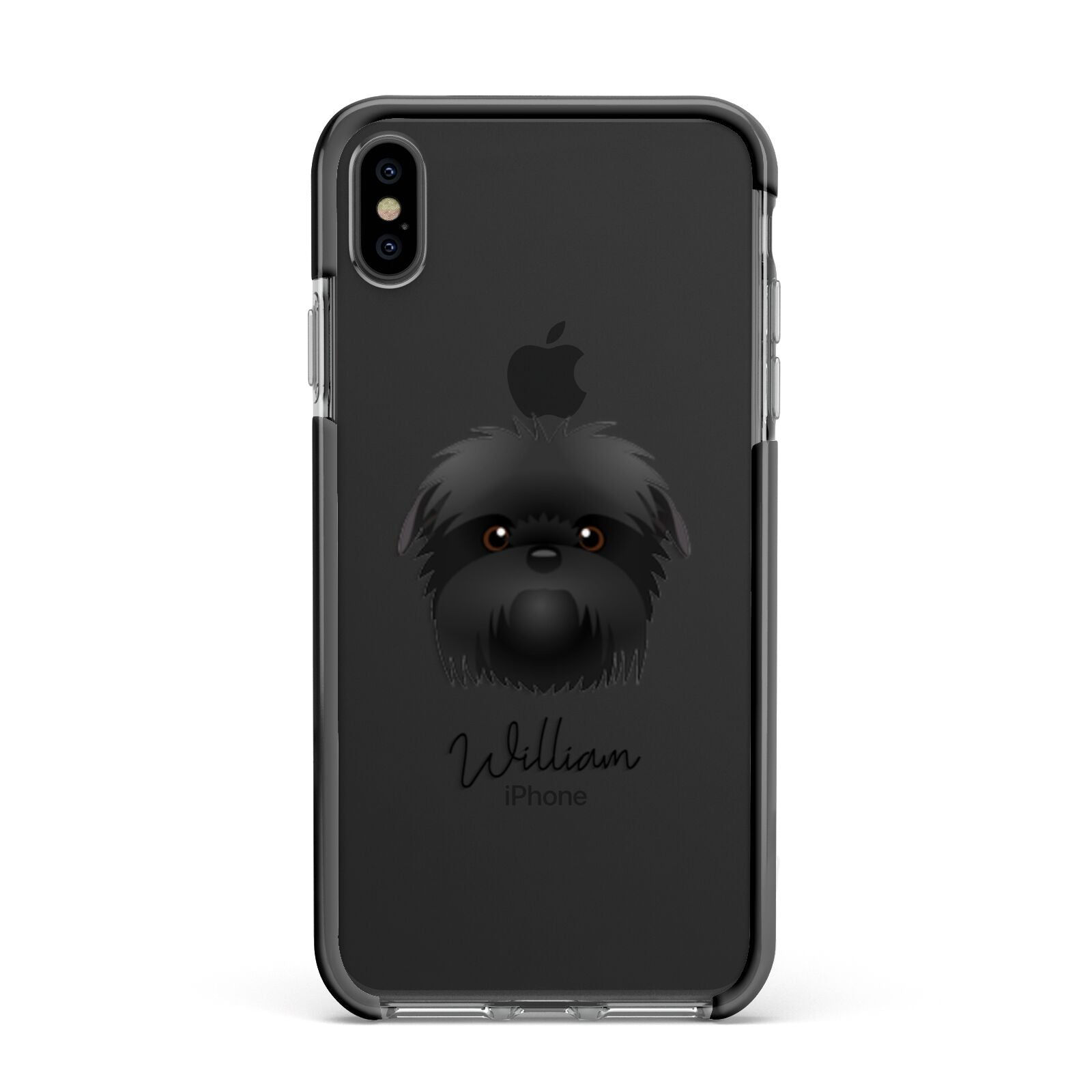 Affenpinscher Personalised Apple iPhone Xs Max Impact Case Black Edge on Black Phone