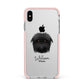 Affenpinscher Personalised Apple iPhone Xs Max Impact Case Pink Edge on Silver Phone