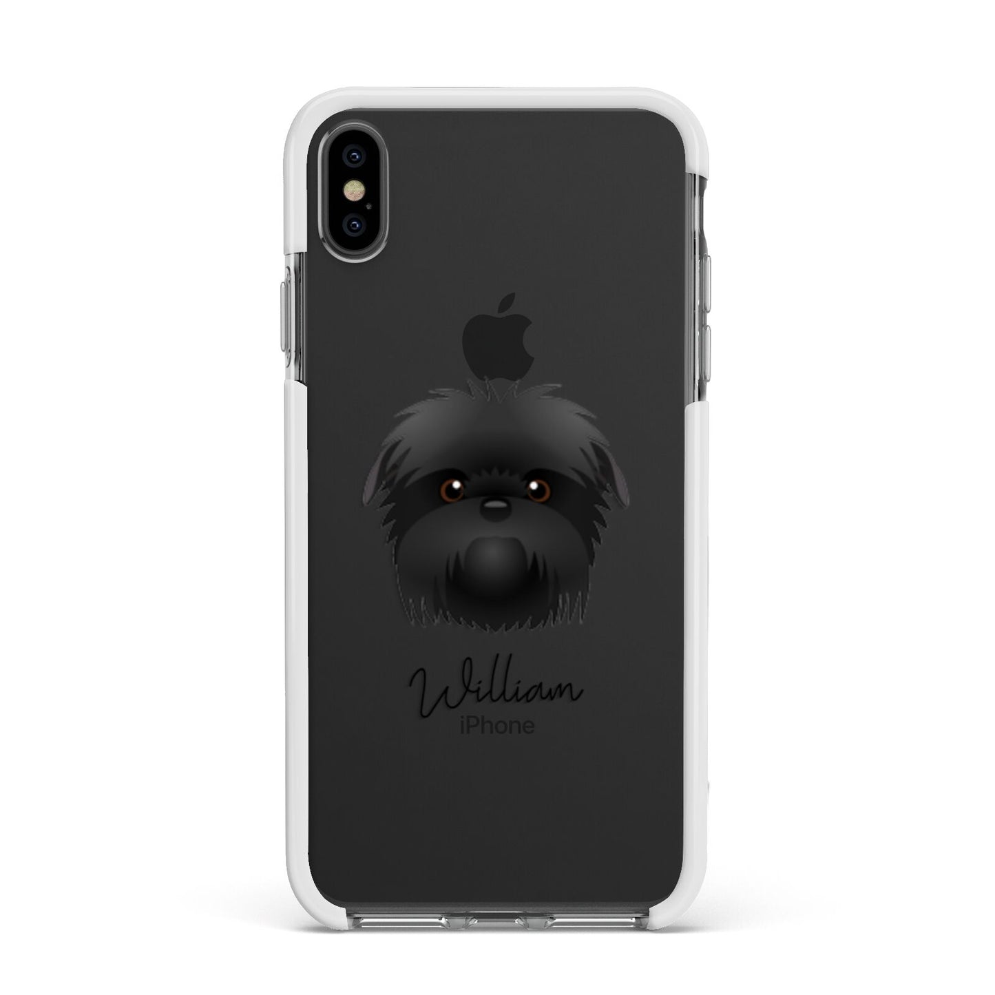 Affenpinscher Personalised Apple iPhone Xs Max Impact Case White Edge on Black Phone