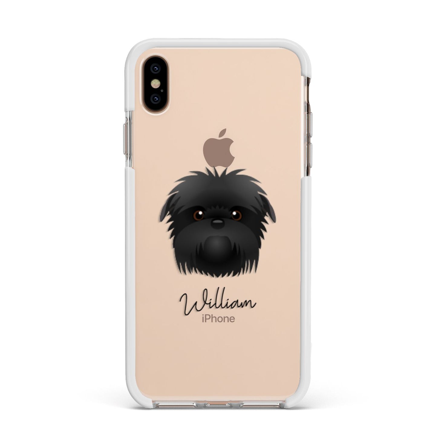 Affenpinscher Personalised Apple iPhone Xs Max Impact Case White Edge on Gold Phone