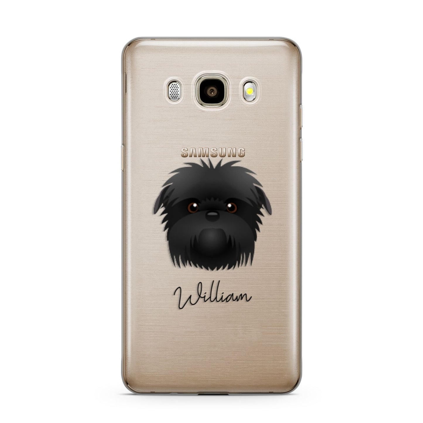 Affenpinscher Personalised Samsung Galaxy J7 2016 Case on gold phone