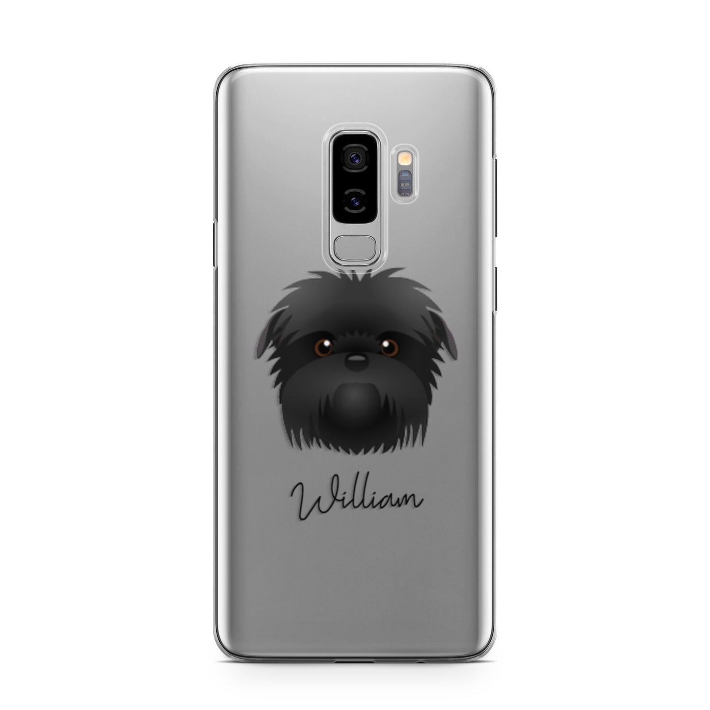 Affenpinscher Personalised Samsung Galaxy S9 Plus Case on Silver phone