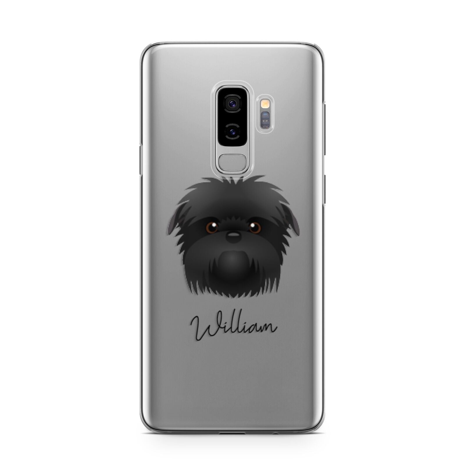 Affenpinscher Personalised Samsung Galaxy S9 Plus Case on Silver phone