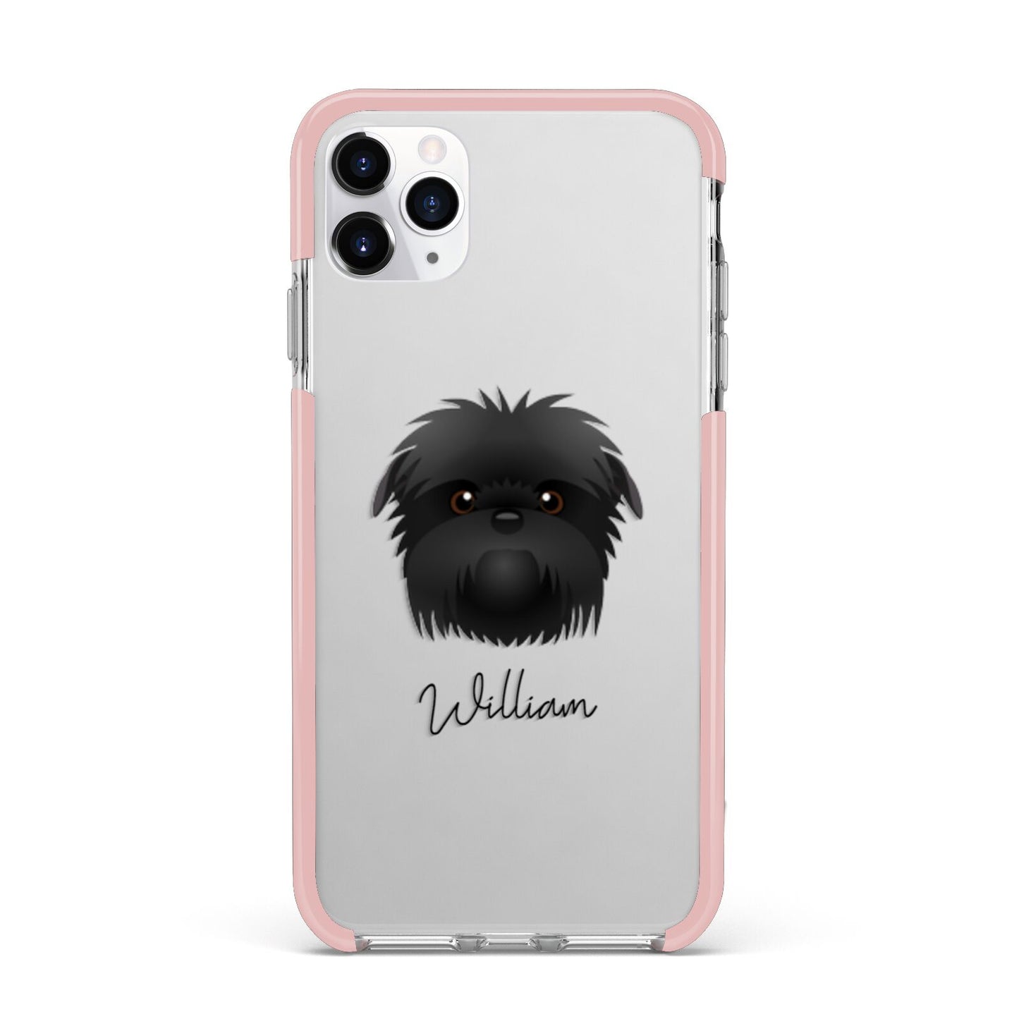 Affenpinscher Personalised iPhone 11 Pro Max Impact Pink Edge Case