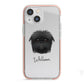 Affenpinscher Personalised iPhone 13 Mini TPU Impact Case with Pink Edges