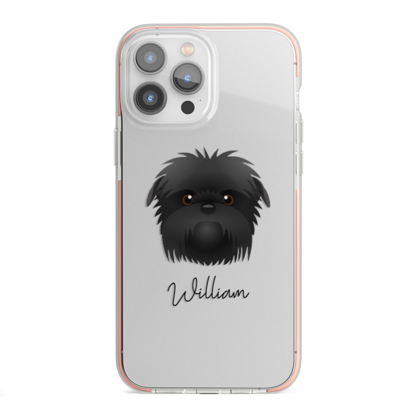 Affenpinscher Personalised iPhone 13 Pro Max TPU Impact Case with Pink Edges