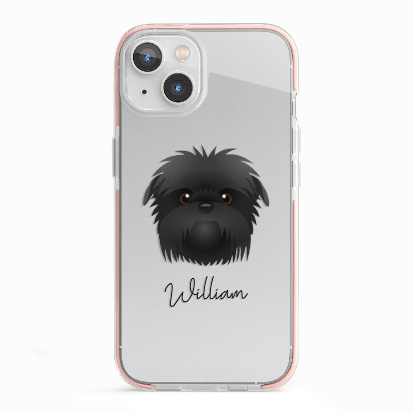 Affenpinscher Personalised iPhone 13 TPU Impact Case with Pink Edges