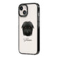 Affenpinscher Personalised iPhone 14 Black Impact Case Side Angle on Silver phone