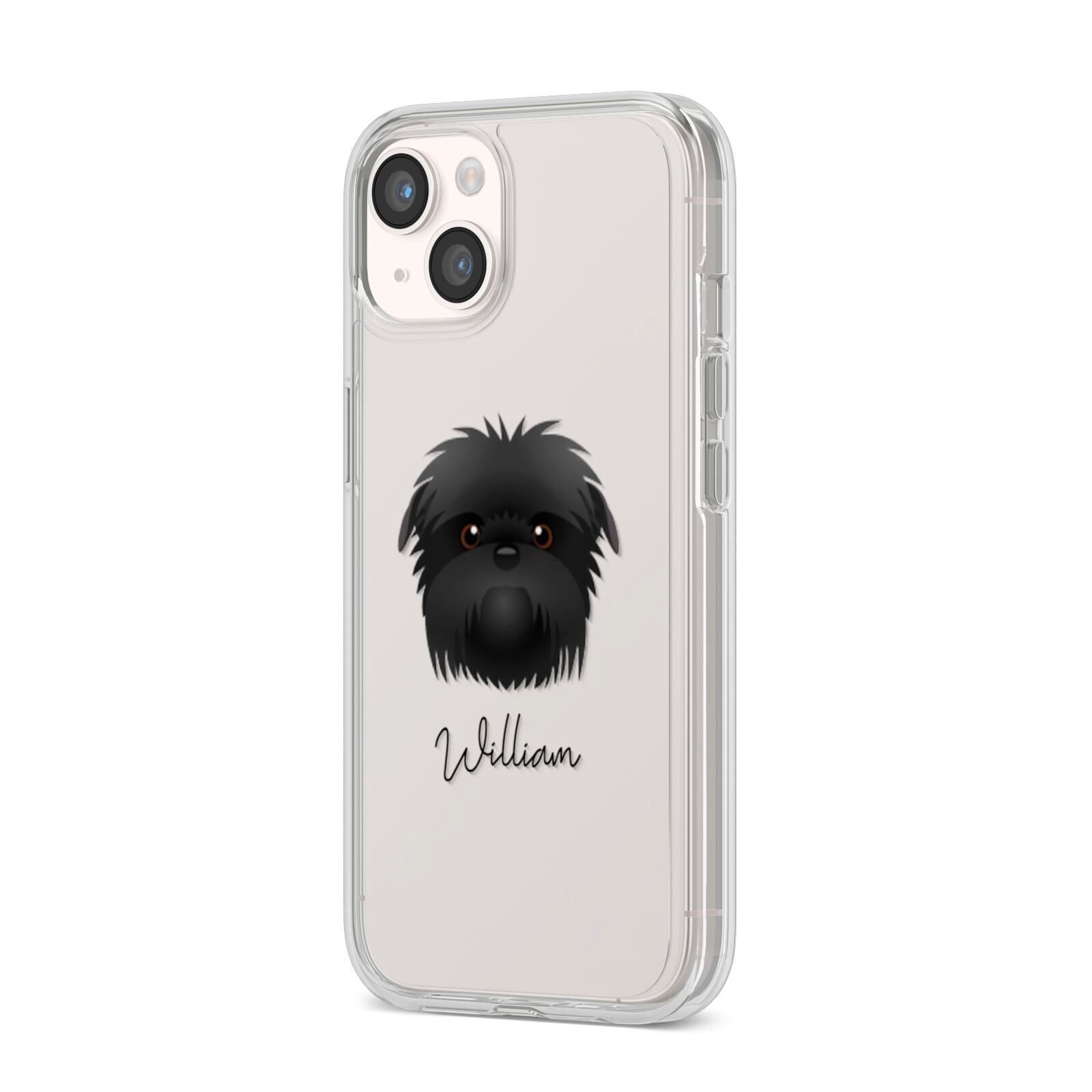 Affenpinscher Personalised iPhone 14 Clear Tough Case Starlight Angled Image