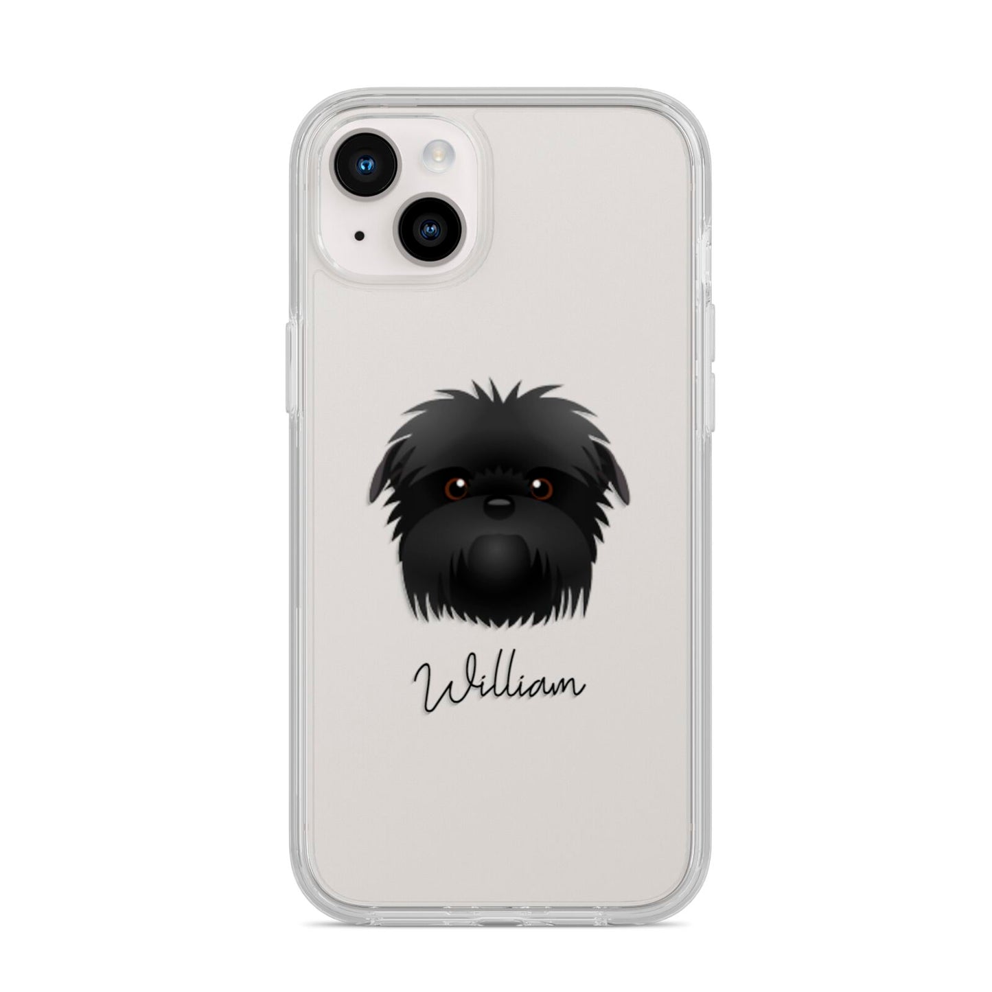 Affenpinscher Personalised iPhone 14 Plus Clear Tough Case Starlight