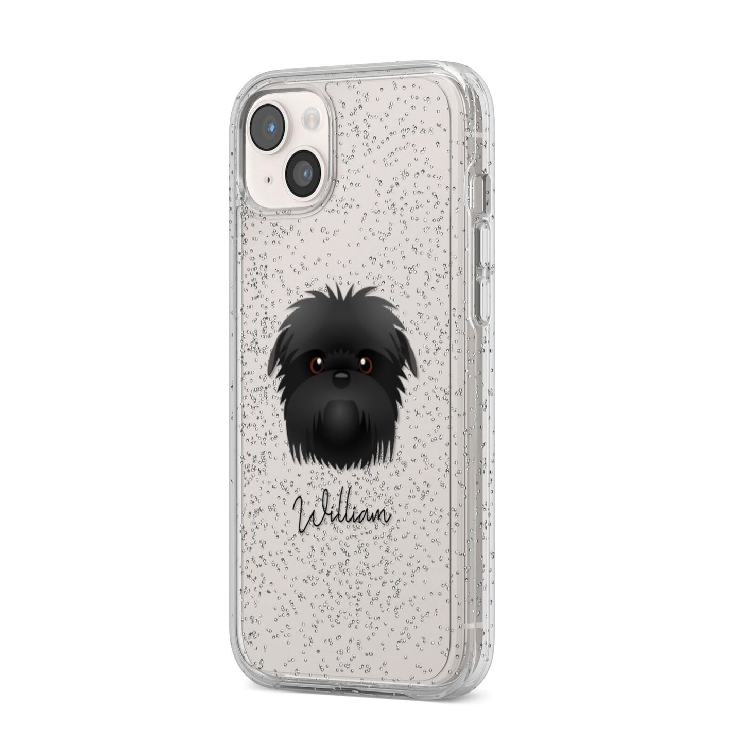 Affenpinscher Personalised iPhone 14 Plus Glitter Tough Case Starlight Angled Image