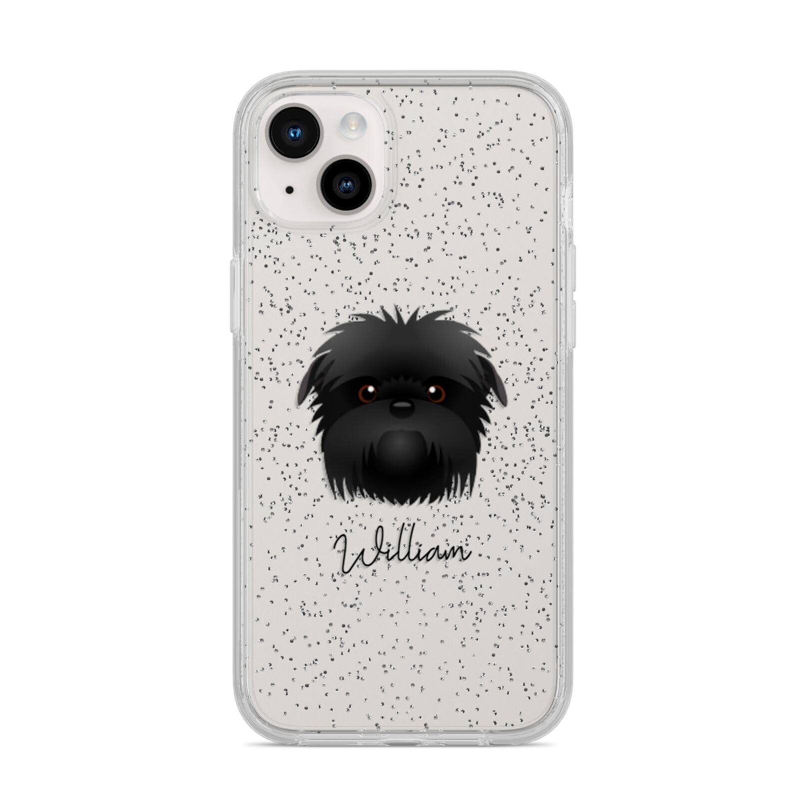 Affenpinscher Personalised iPhone 14 Plus Glitter Tough Case Starlight