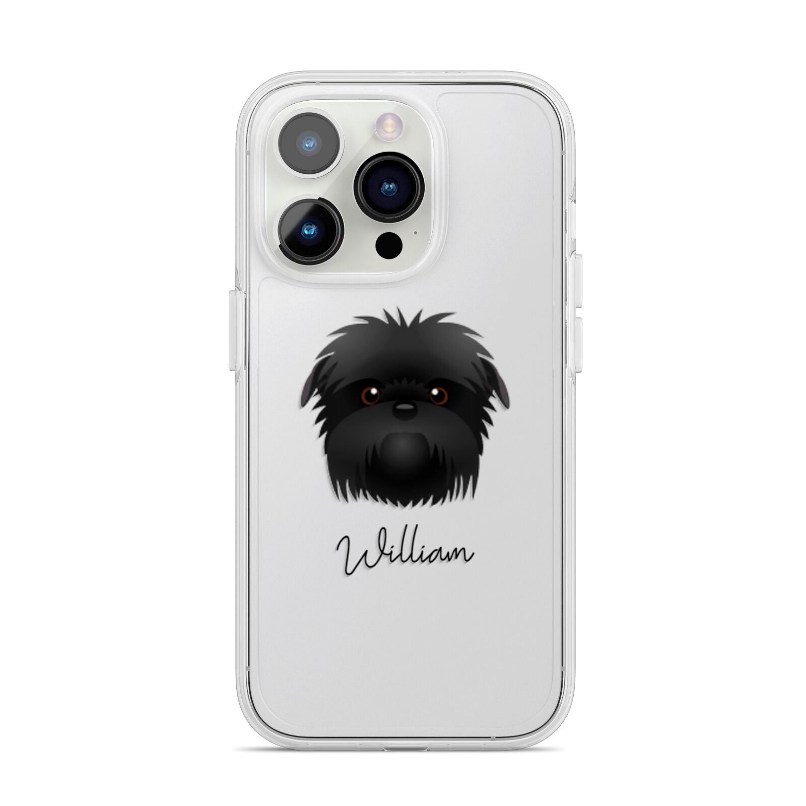 Affenpinscher Personalised iPhone 14 Pro Clear Tough Case Silver