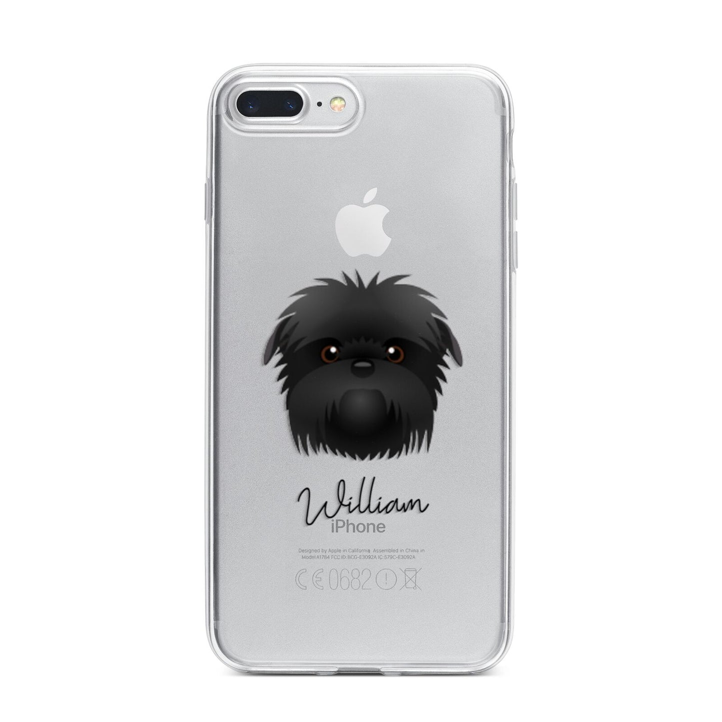 Affenpinscher Personalised iPhone 7 Plus Bumper Case on Silver iPhone
