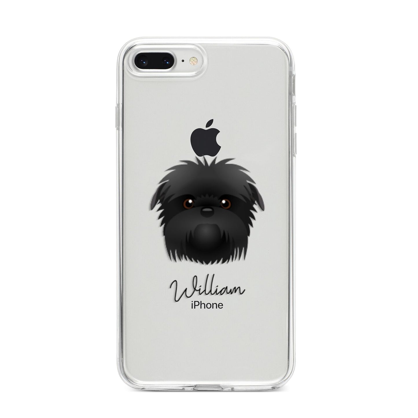 Affenpinscher Personalised iPhone 8 Plus Bumper Case on Silver iPhone