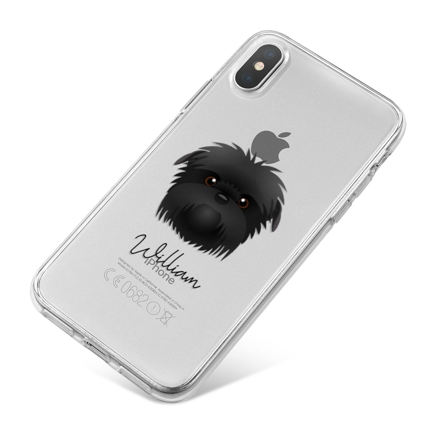 Affenpinscher Personalised iPhone X Bumper Case on Silver iPhone