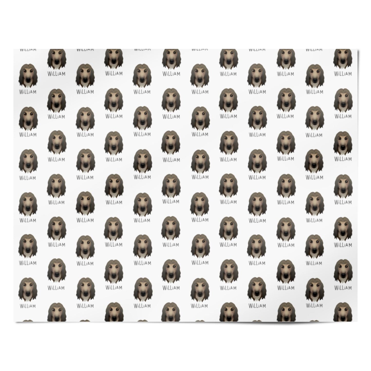 Afghan Hound Icon with Name Personalised Wrapping Paper Alternative