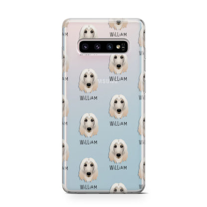 Afghan Hound Icon with Name Samsung Galaxy S10 Case