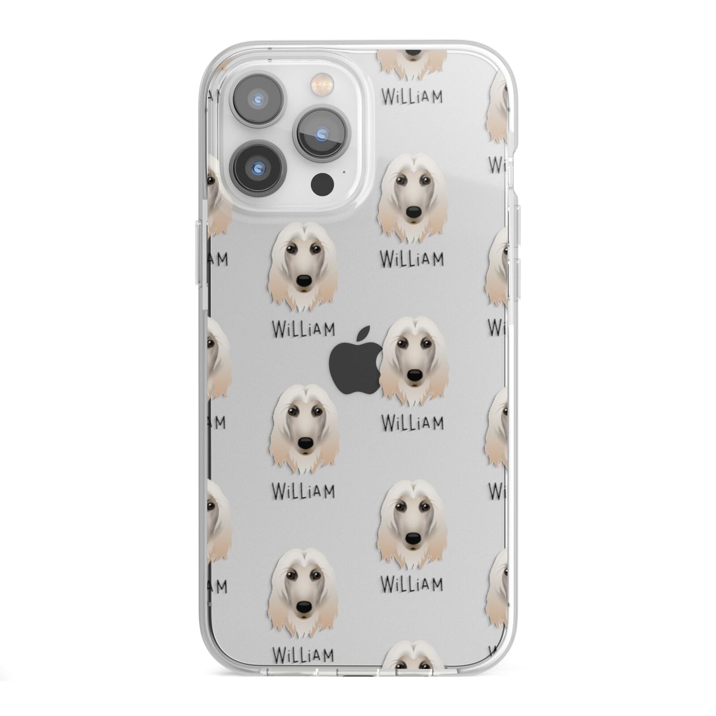 Afghan Hound Icon with Name iPhone 13 Pro Max TPU Impact Case with White Edges