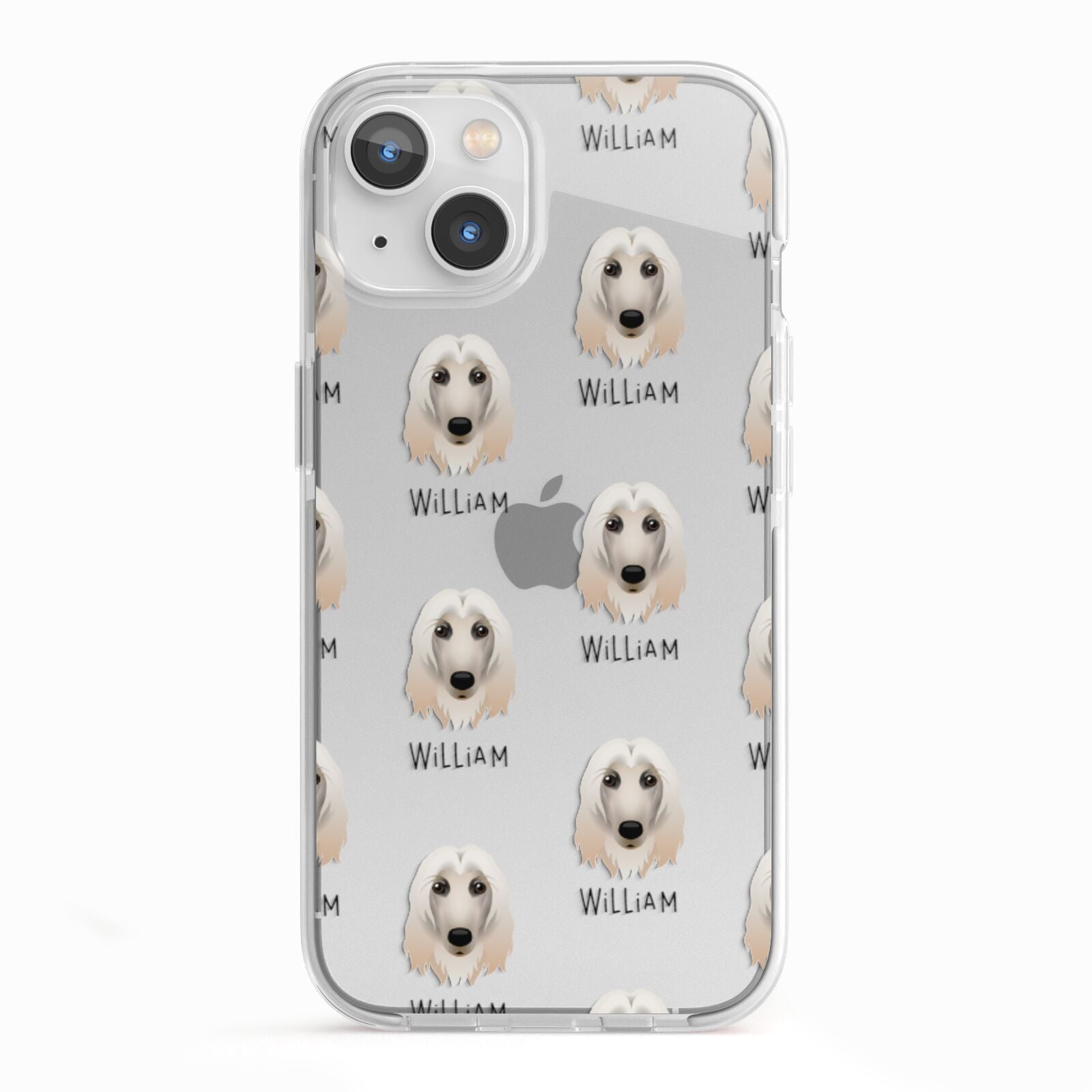 Afghan Hound Icon with Name iPhone 13 TPU Impact Case with White Edges