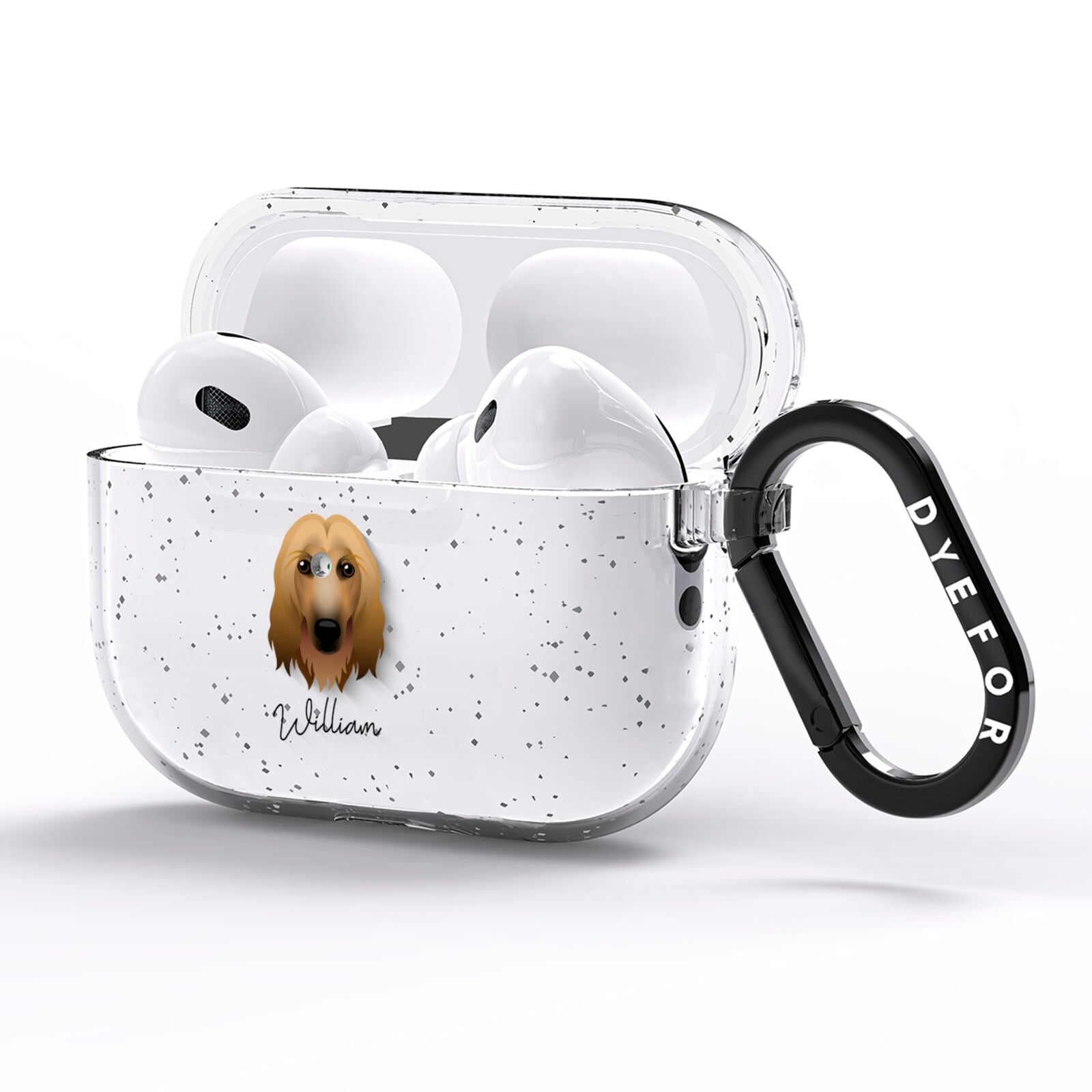 Afghan Hound Personalised AirPods Pro Glitter Case Side Image