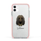 Afghan Hound Personalised Apple iPhone 11 in White with Pink Impact Case
