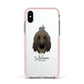 Afghan Hound Personalised Apple iPhone Xs Impact Case Pink Edge on Silver Phone