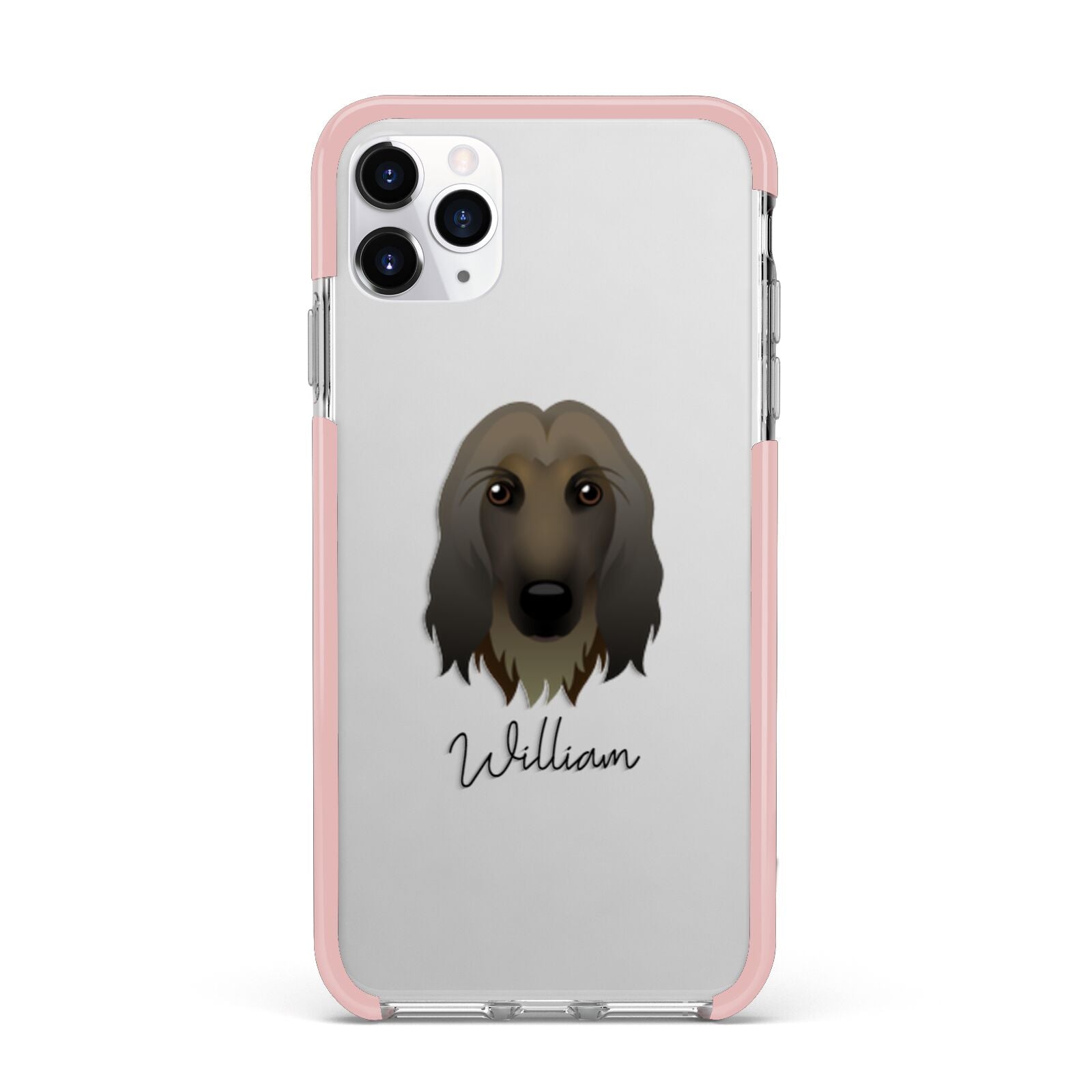Afghan Hound Personalised iPhone 11 Pro Max Impact Pink Edge Case