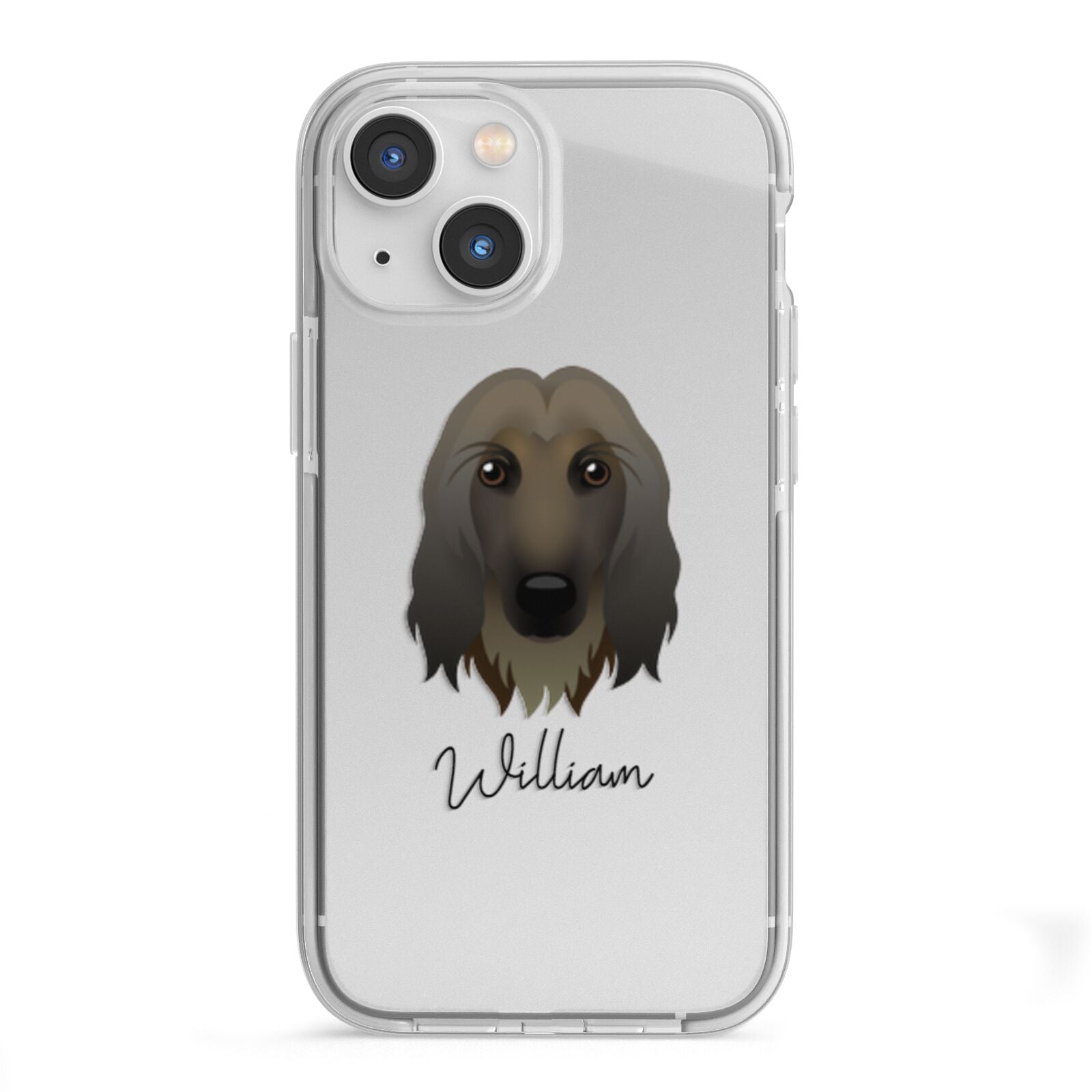 Afghan Hound Personalised iPhone 13 Mini TPU Impact Case with White Edges