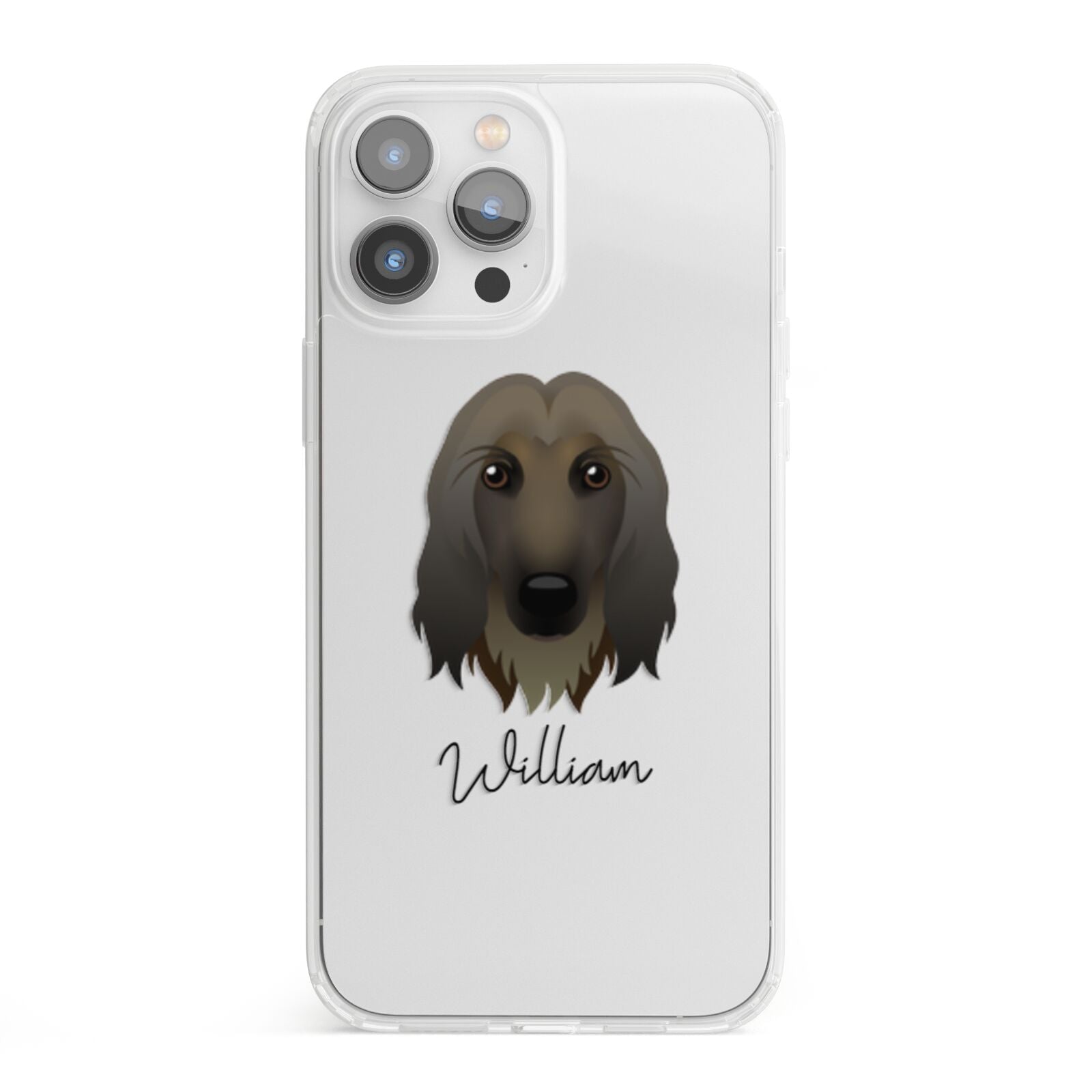 Afghan Hound Personalised iPhone 13 Pro Max Clear Bumper Case