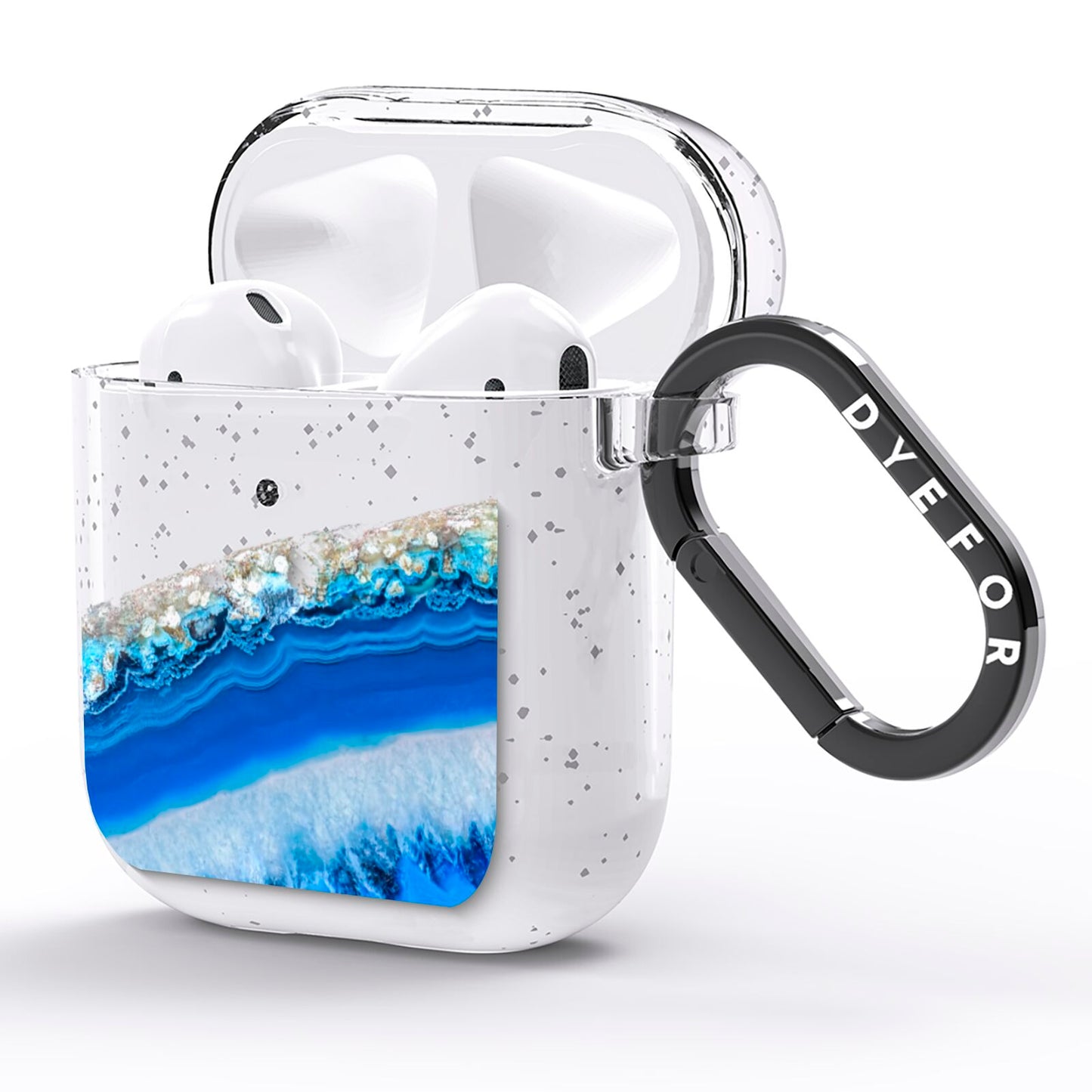 Agate Blue AirPods Glitter Case Side Image