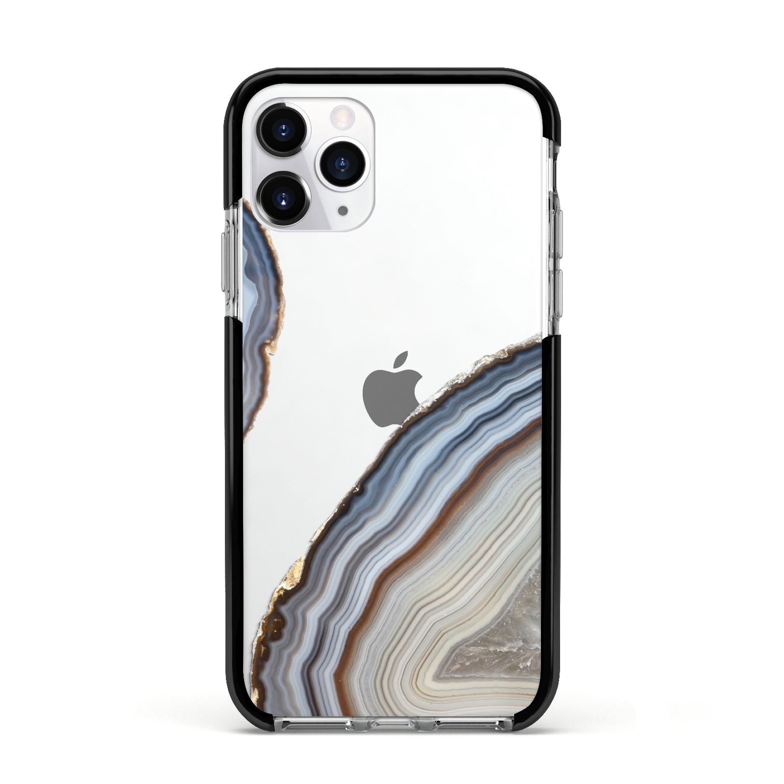 Agate Blue Grey Apple iPhone 11 Pro in Silver with Black Impact Case