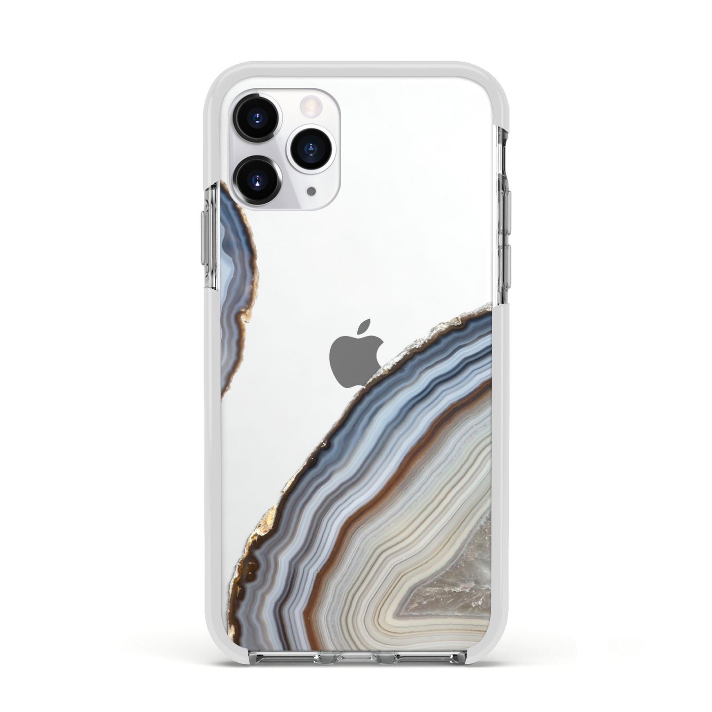 Agate Blue Grey Apple iPhone 11 Pro in Silver with White Impact Case