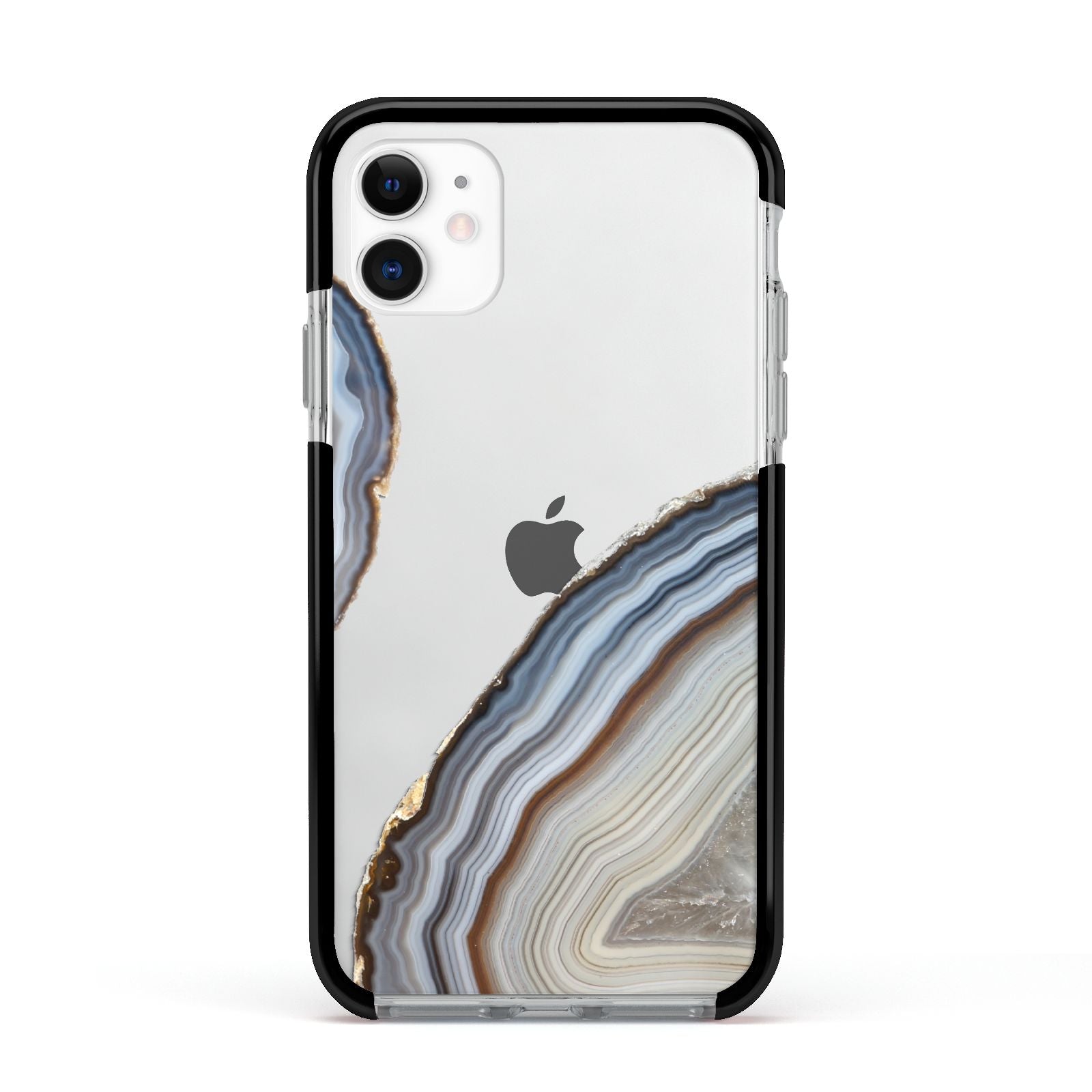 Agate Blue Grey Apple iPhone 11 in White with Black Impact Case