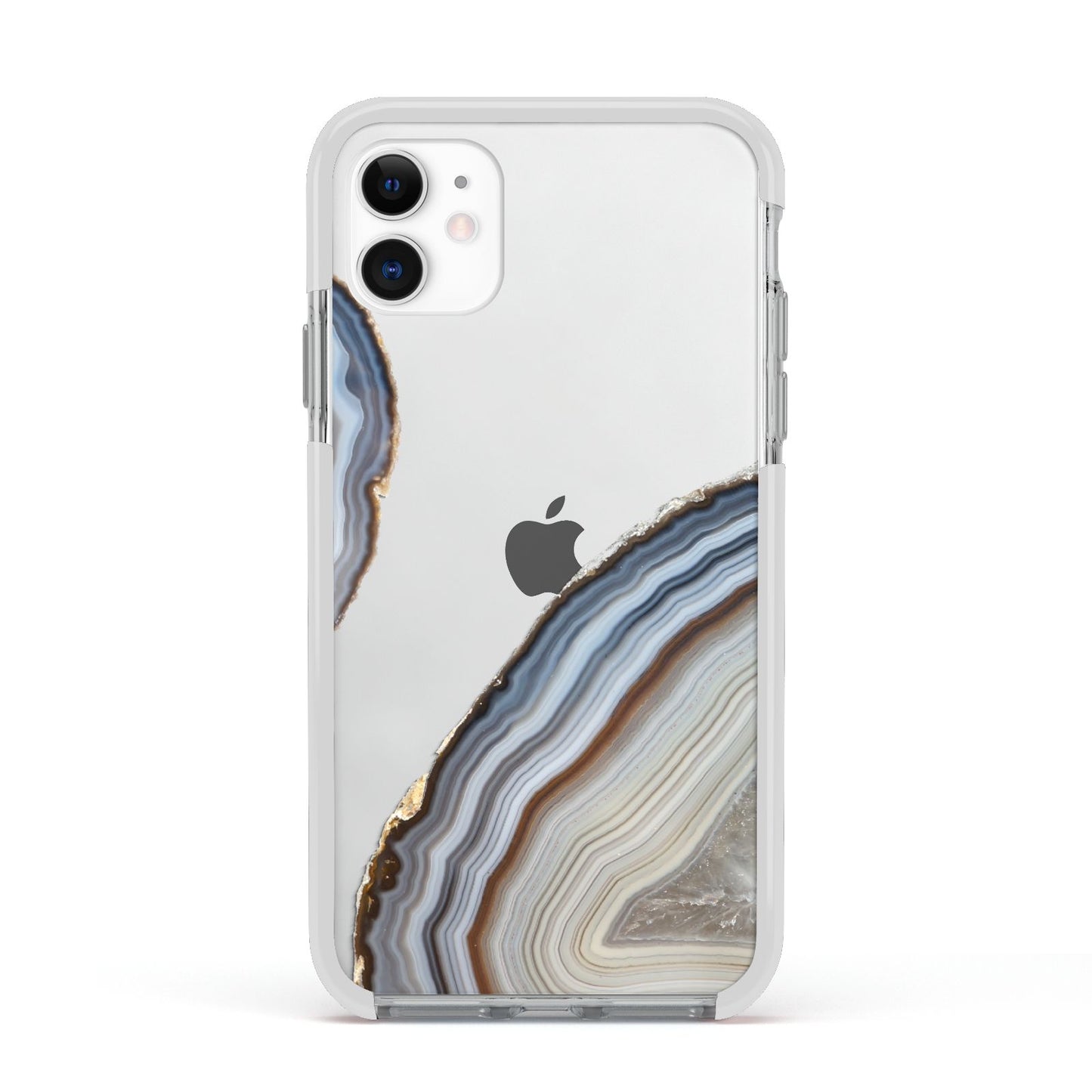 Agate Blue Grey Apple iPhone 11 in White with White Impact Case