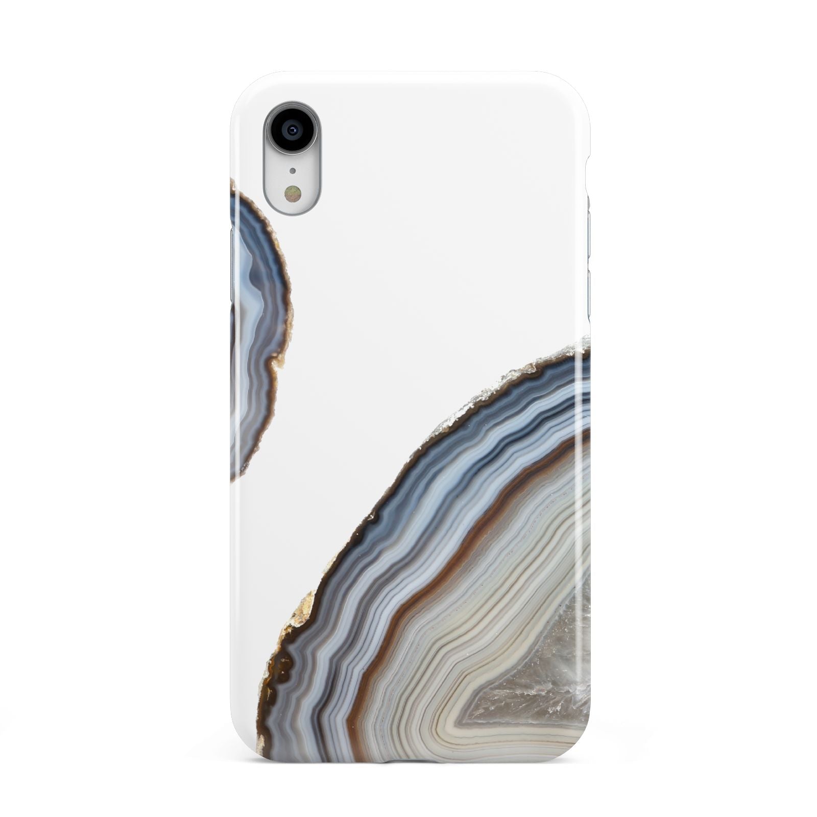 Agate Blue Grey Apple iPhone XR White 3D Tough Case