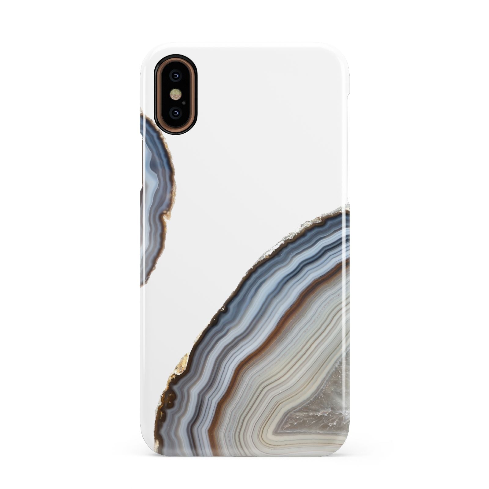 Agate Blue Grey Apple iPhone XS 3D Snap Case