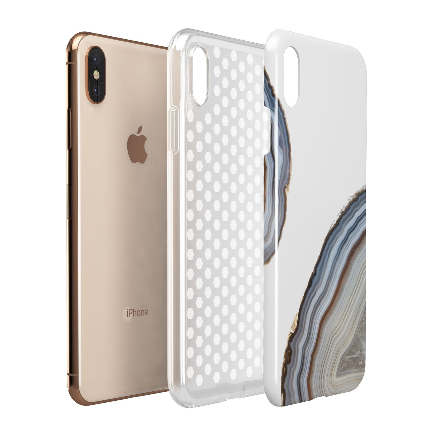 Agate Blue Grey Apple iPhone Xs Max 3D Tough Case Expanded View