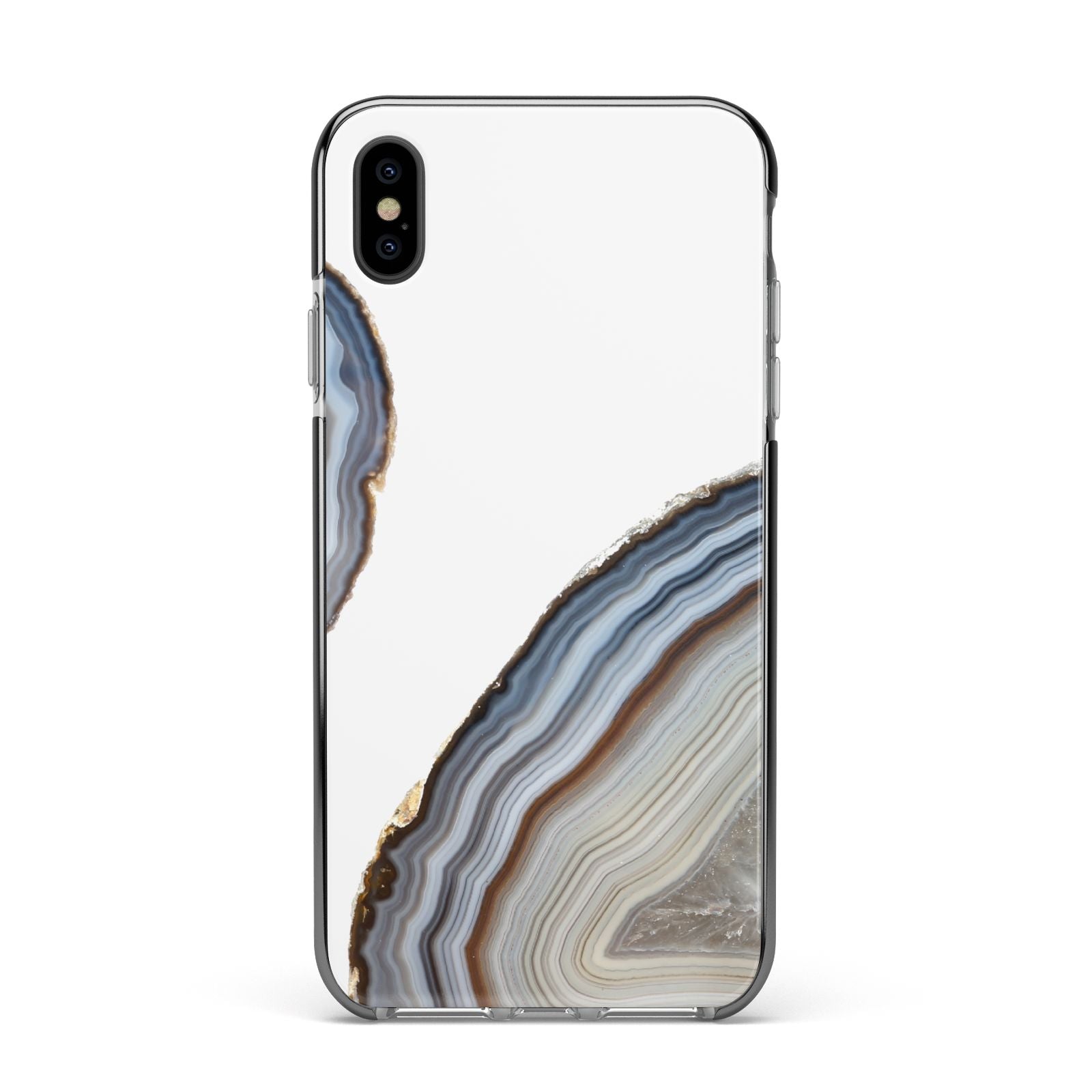 Agate Blue Grey Apple iPhone Xs Max Impact Case Black Edge on Black Phone