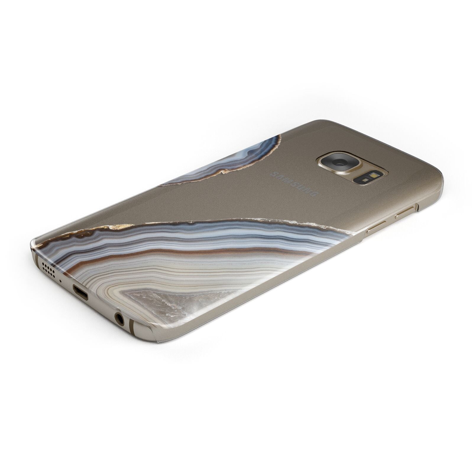 Agate Blue Grey Protective Samsung Galaxy Case Angled Image