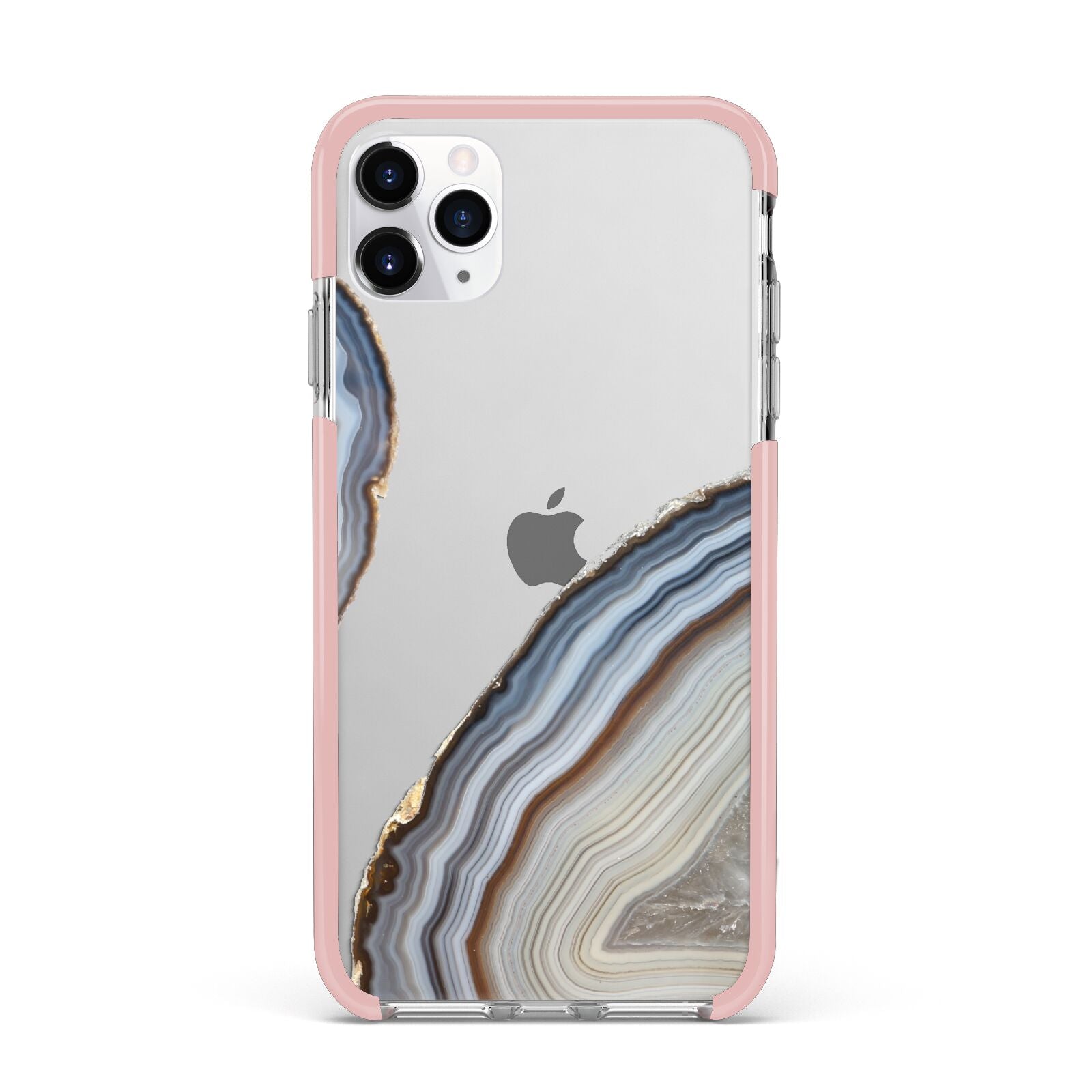 Agate Blue Grey iPhone 11 Pro Max Impact Pink Edge Case