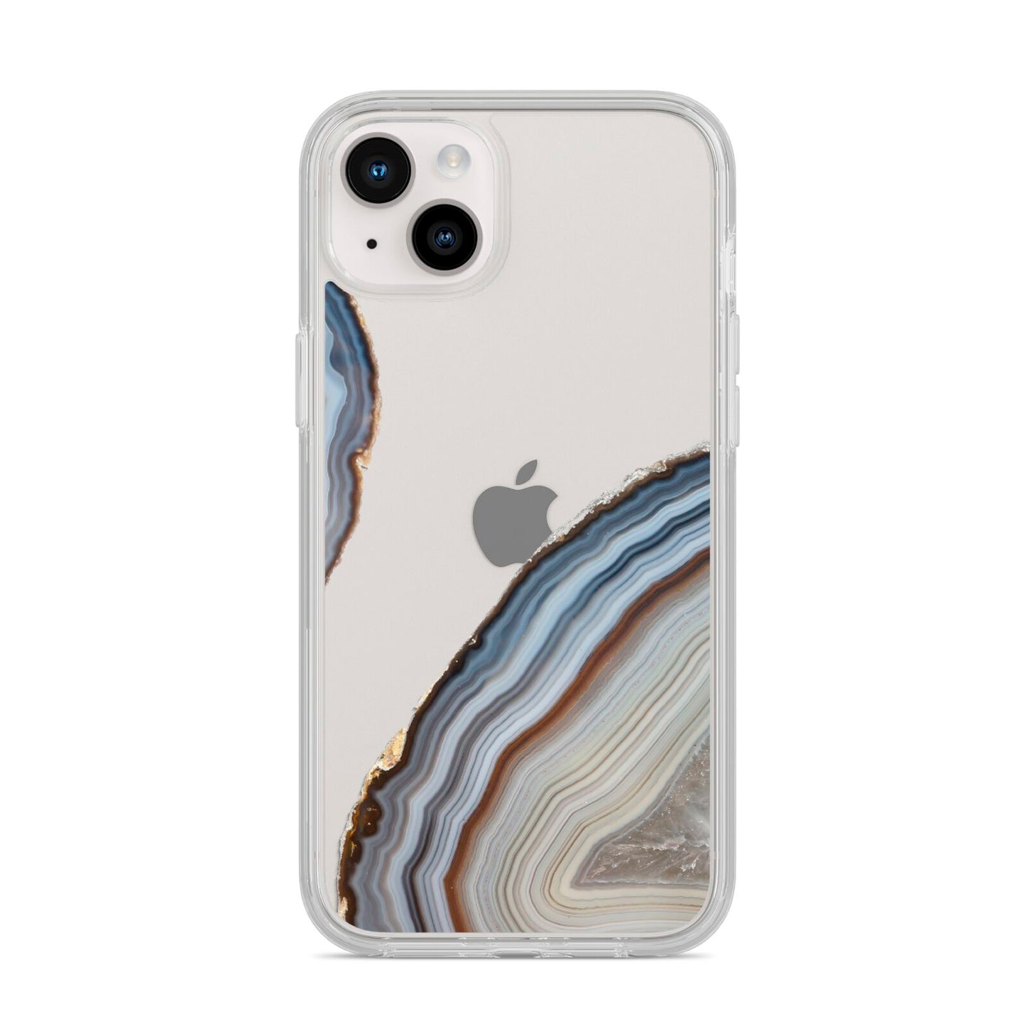 Agate Blue Grey iPhone 14 Plus Clear Tough Case Starlight