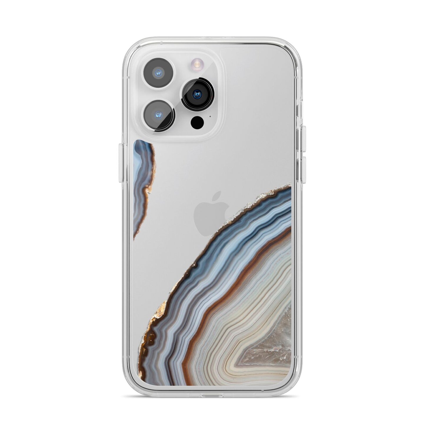 Agate Blue Grey iPhone 14 Pro Max Clear Tough Case Silver