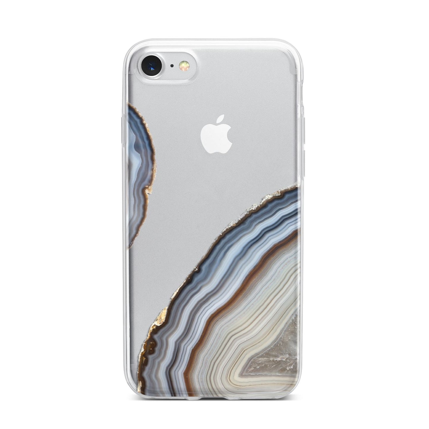 Agate Blue Grey iPhone 7 Bumper Case on Silver iPhone